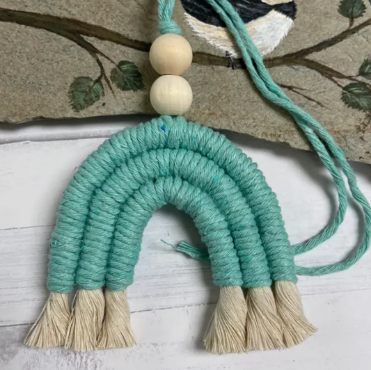 macrame rainbow diffuser-aqua