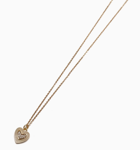 Minimalist Gold Rhinestone & Love Heart Charm Necklace