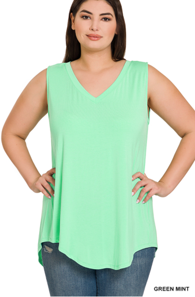 Hi-Low v-neck tank 3x