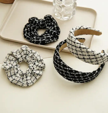 Load image into Gallery viewer, Plaid scrunchie and headband set

